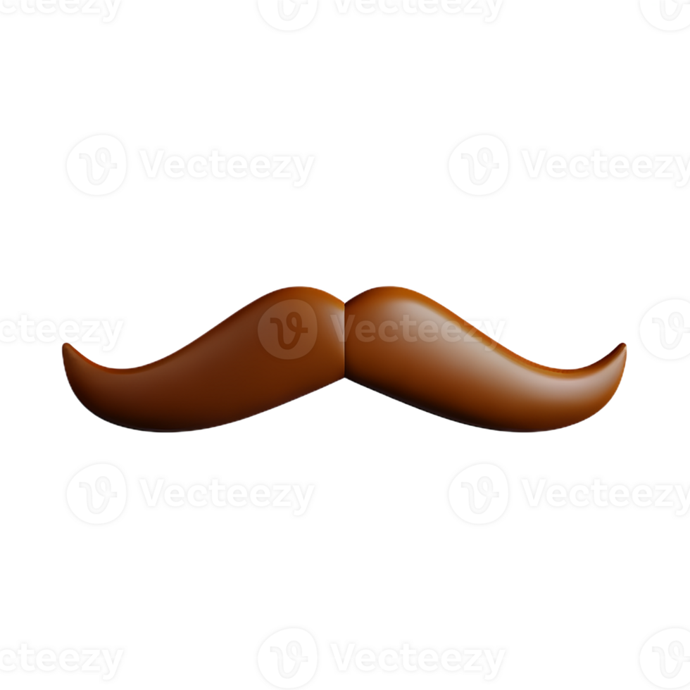 mustache 3d rendering icon illustration png