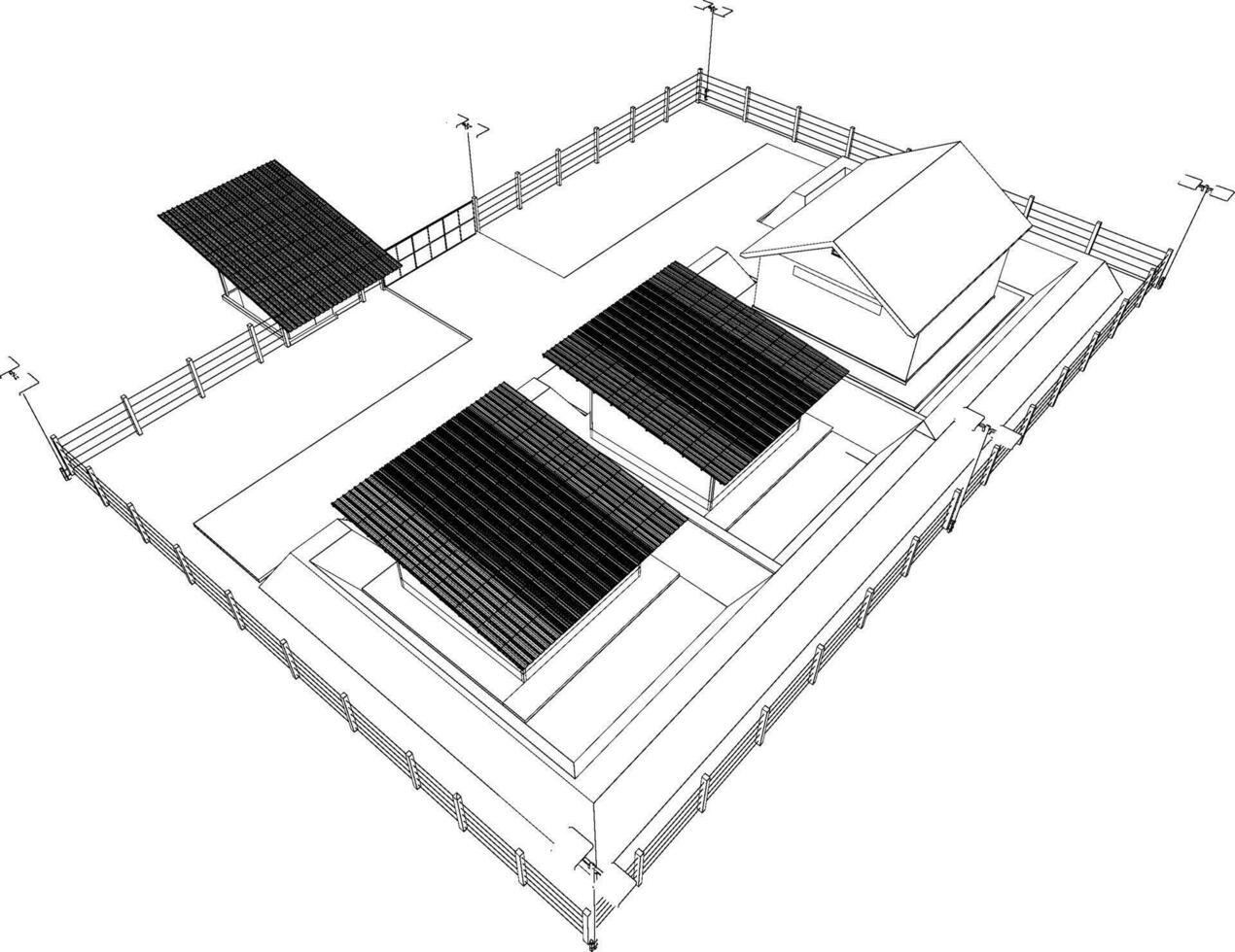 3D illustration of building project vector