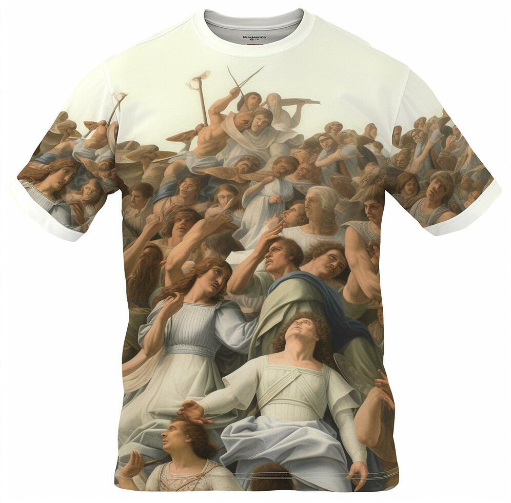 A men's t shirt with paddles on it photography AI Generated Image photo