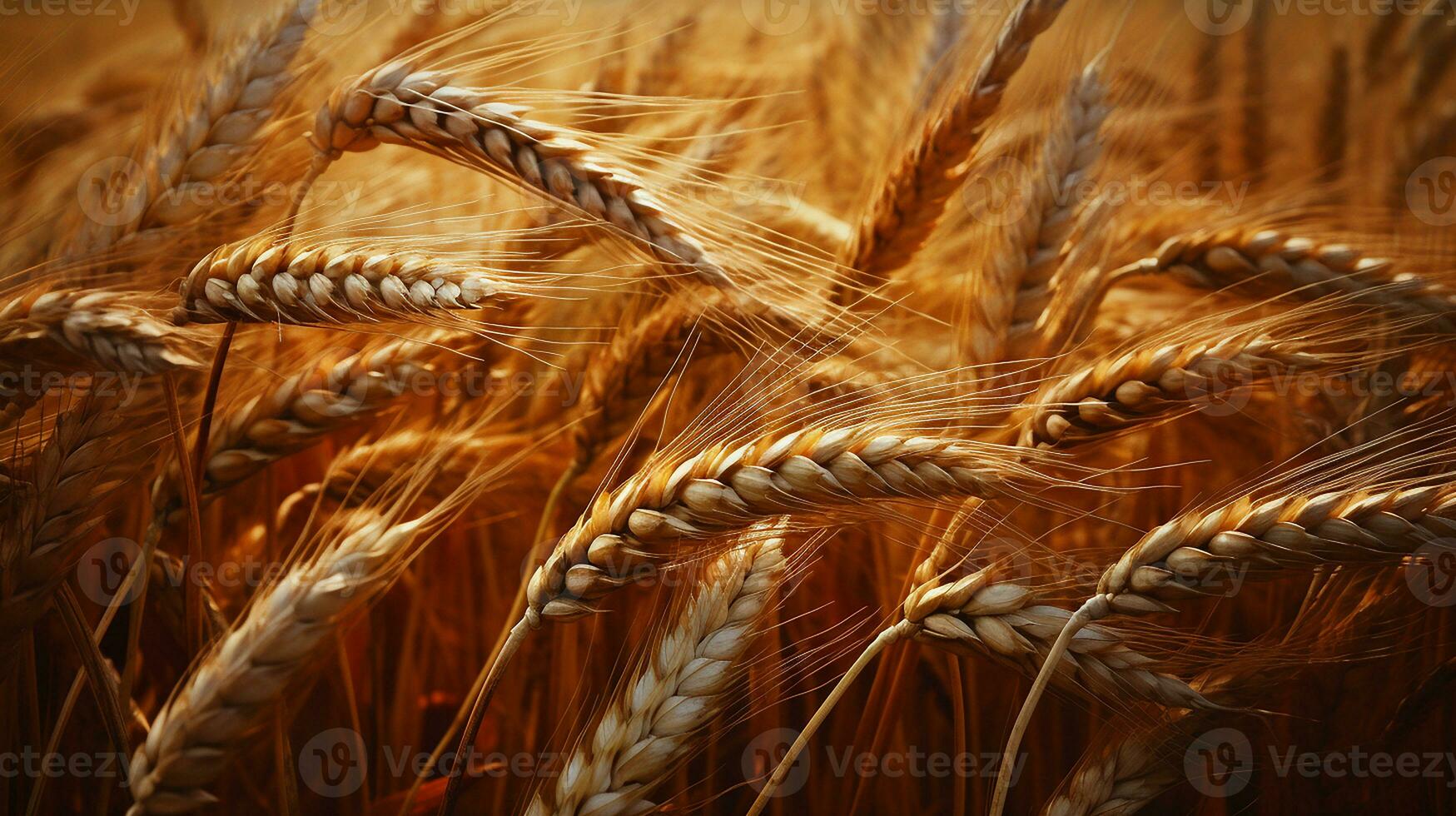 A close up of a bunch of ripe wheat a stock photo AI Generated Image
