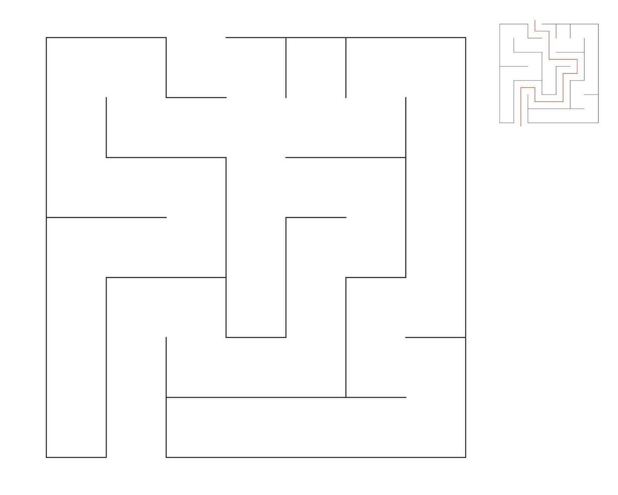 Square maze,  logic game with labyrinths.  maze game. A maze with answers vector