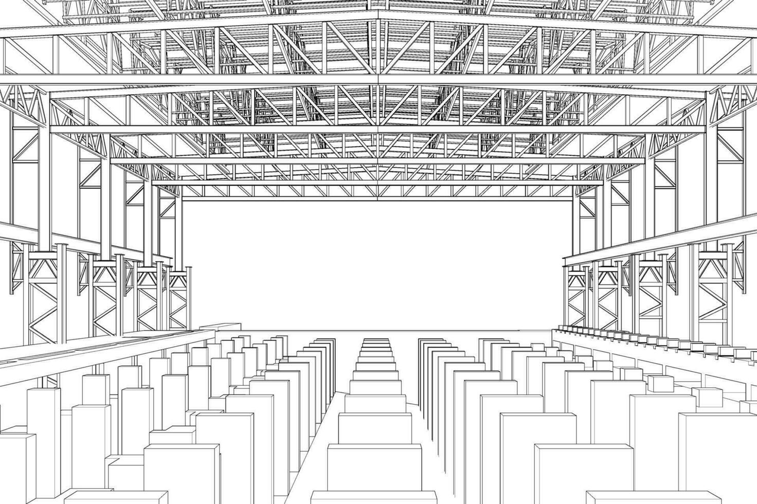 3d ilustración de edificio estructura vector