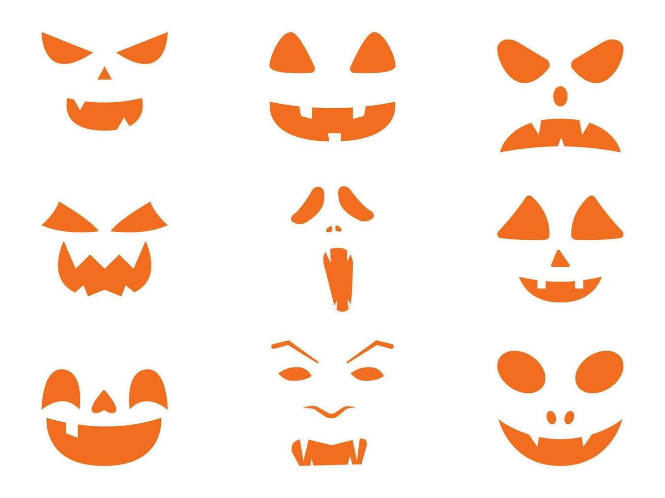 Halloween spooky cartoon horror face vector illustration