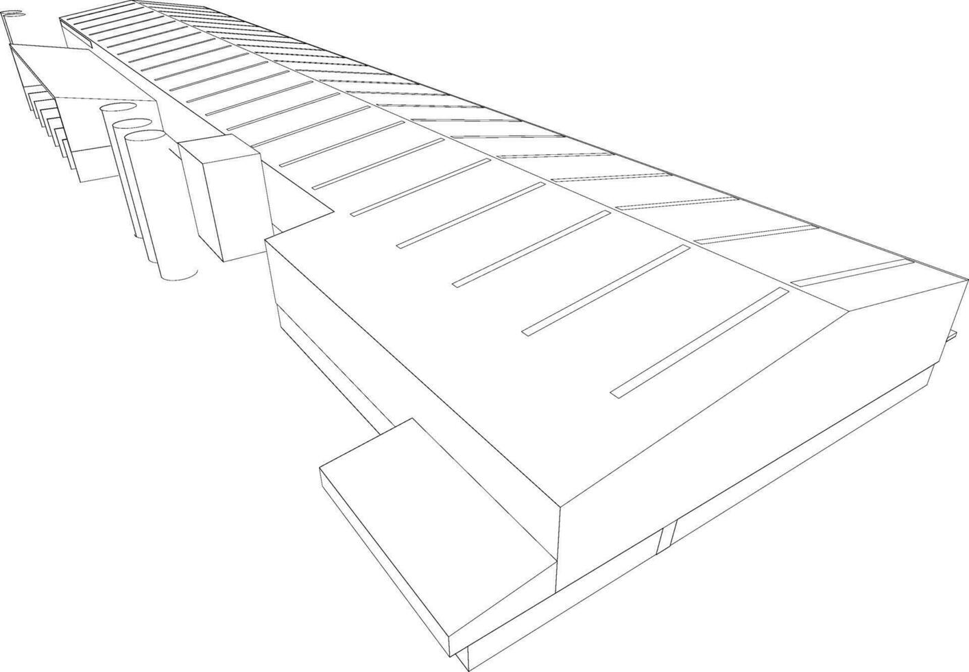 3d ilustración de industrial edificio vector