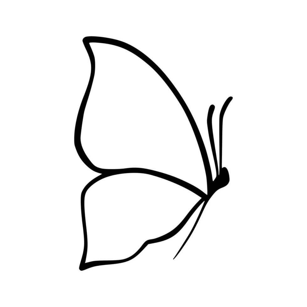 Butterfly line art. Simple minimal butterfly line tattoo icon logotype vector