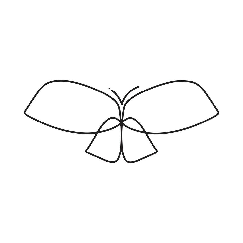 mariposa línea Arte. sencillo mínimo mariposa línea tatuaje icono logotipo vector