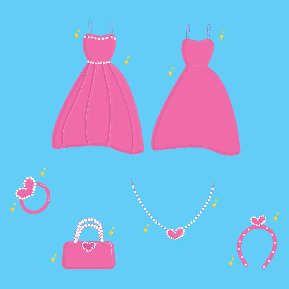 Barbie Stuff Cute Illustration vector