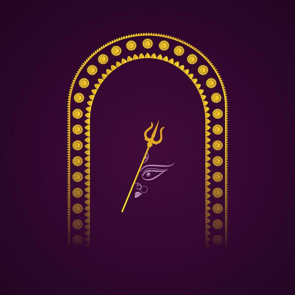 happy Durga puja illustrations. Durga Face. Subh Navratri ,Goddess Maa Durga Face , Poster, Social Media Post, and Flyer Advertising,  durga puja.Happy Durga Puja, Festival, Background, Template, vector