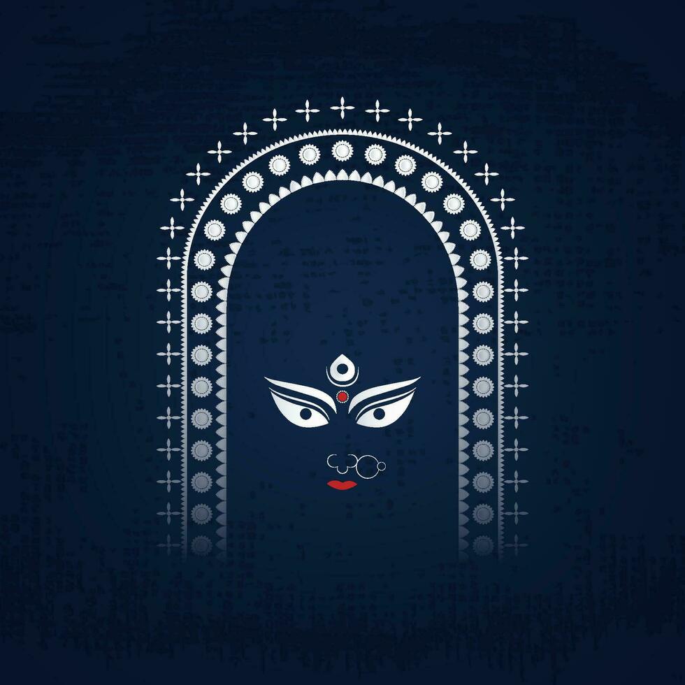 happy Durga puja illustrations. Durga Face. Subh Navratri ,Goddess Maa Durga Face , Poster, Social Media Post, and Flyer Advertising,  durga puja.Happy Durga Puja, Festival, Background, Template, vector