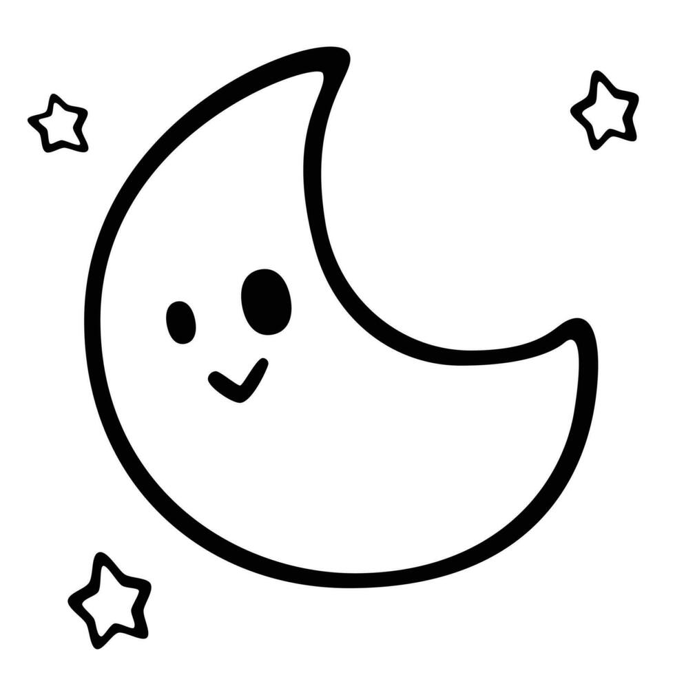 Cute Cartoon Vector Planet and Stars for Kids Learning Education