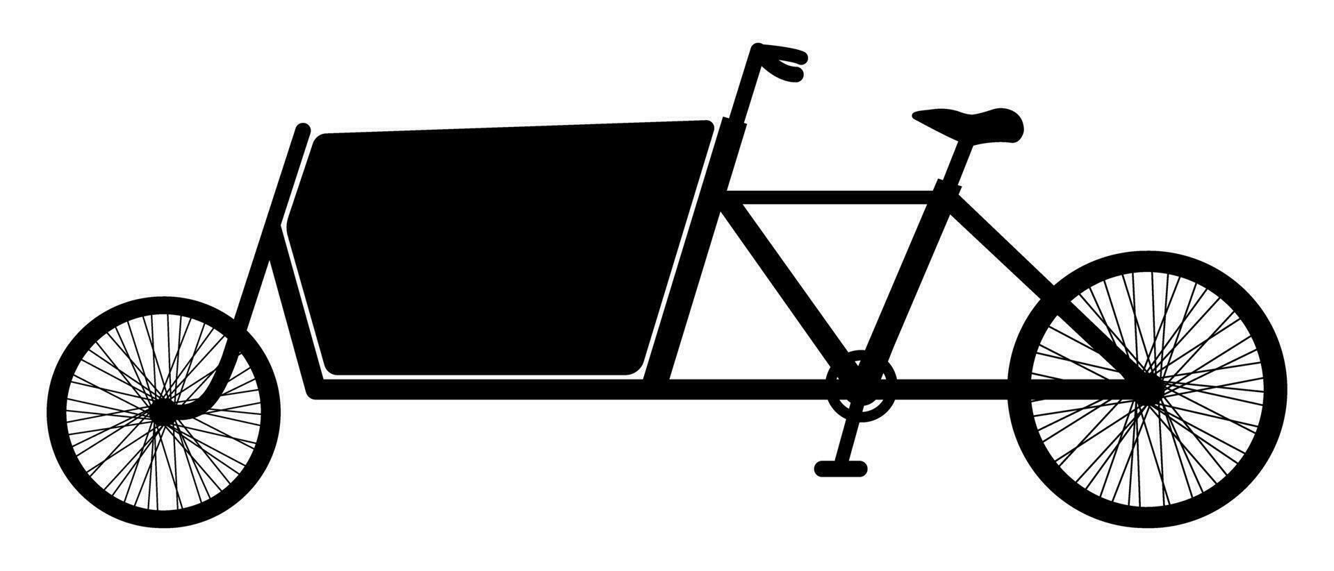 Cargo bike silhouette. Template Mockup. Flat vector illustration