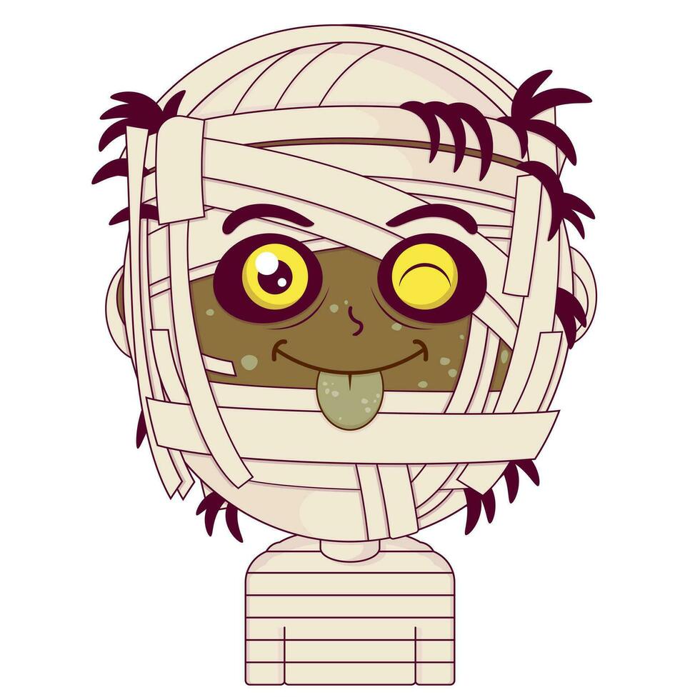 mummy playful face cartoon cute vector