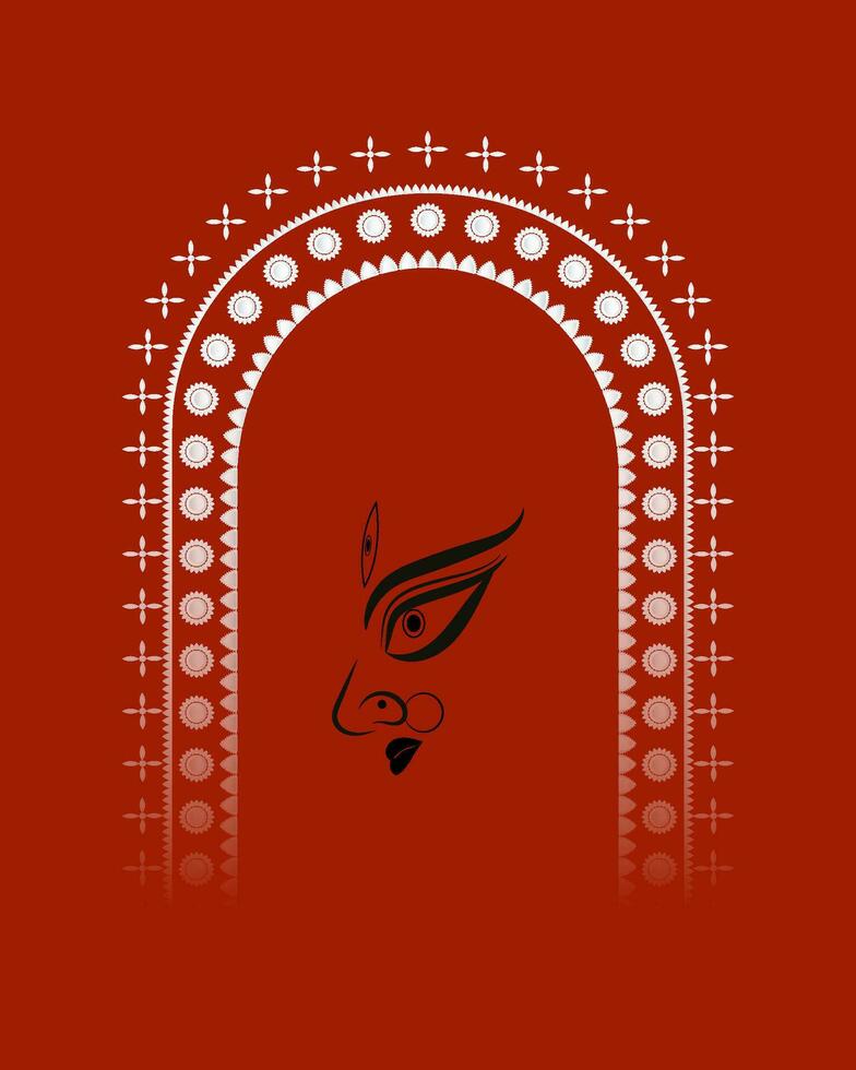 happy Durga puja illustrations. Durga Face. Subh Navratri ,Goddess Maa Durga Face , Poster, Social Media Post, and Flyer Advertising,  durga puja.Happy Durga Puja, Festival, Background, Template, vector