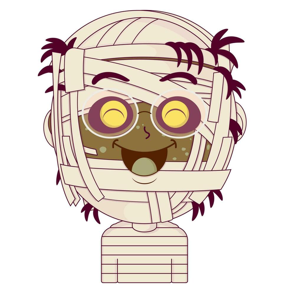 mummy happy face cartoon cute vector