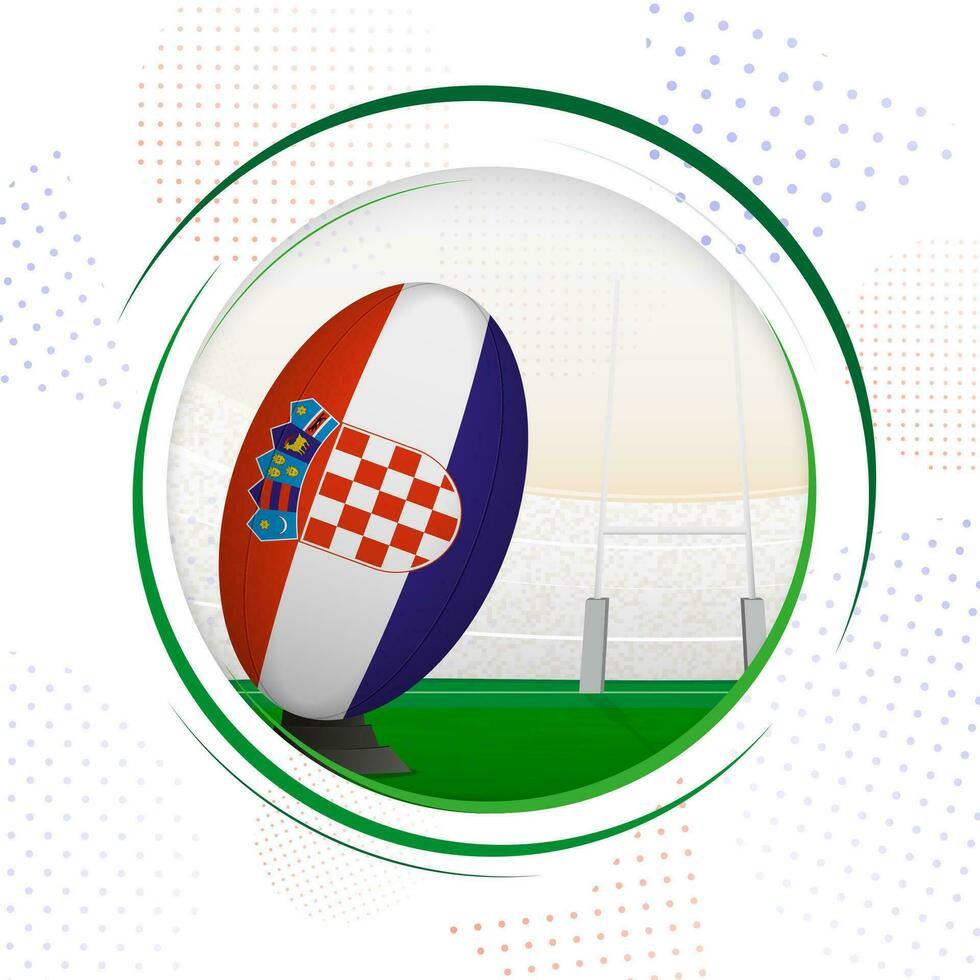 bandera de Croacia en rugby pelota. redondo rugby icono con bandera de Croacia. vector