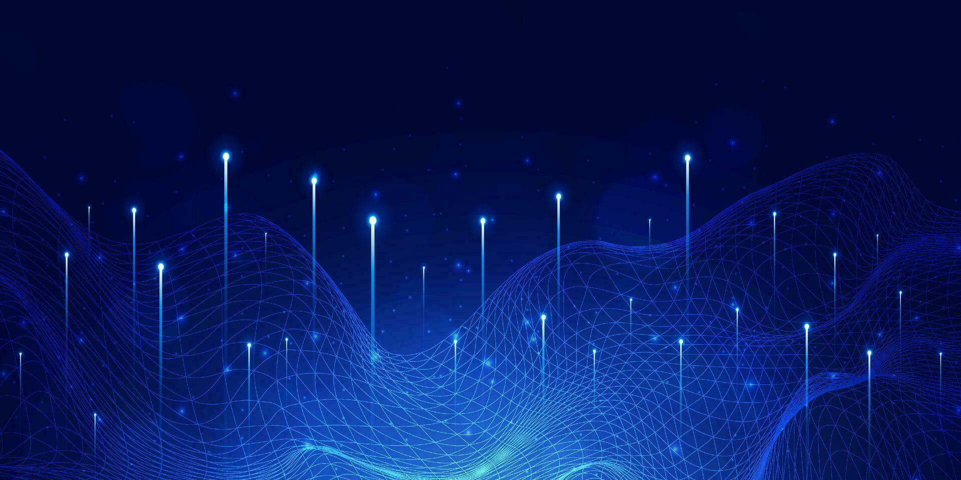 Digital technology speed connect blue background, cyber nano information, abstract communication, innovation future tech data, internet network connection, Ai big data, line dot illustration 3d vector