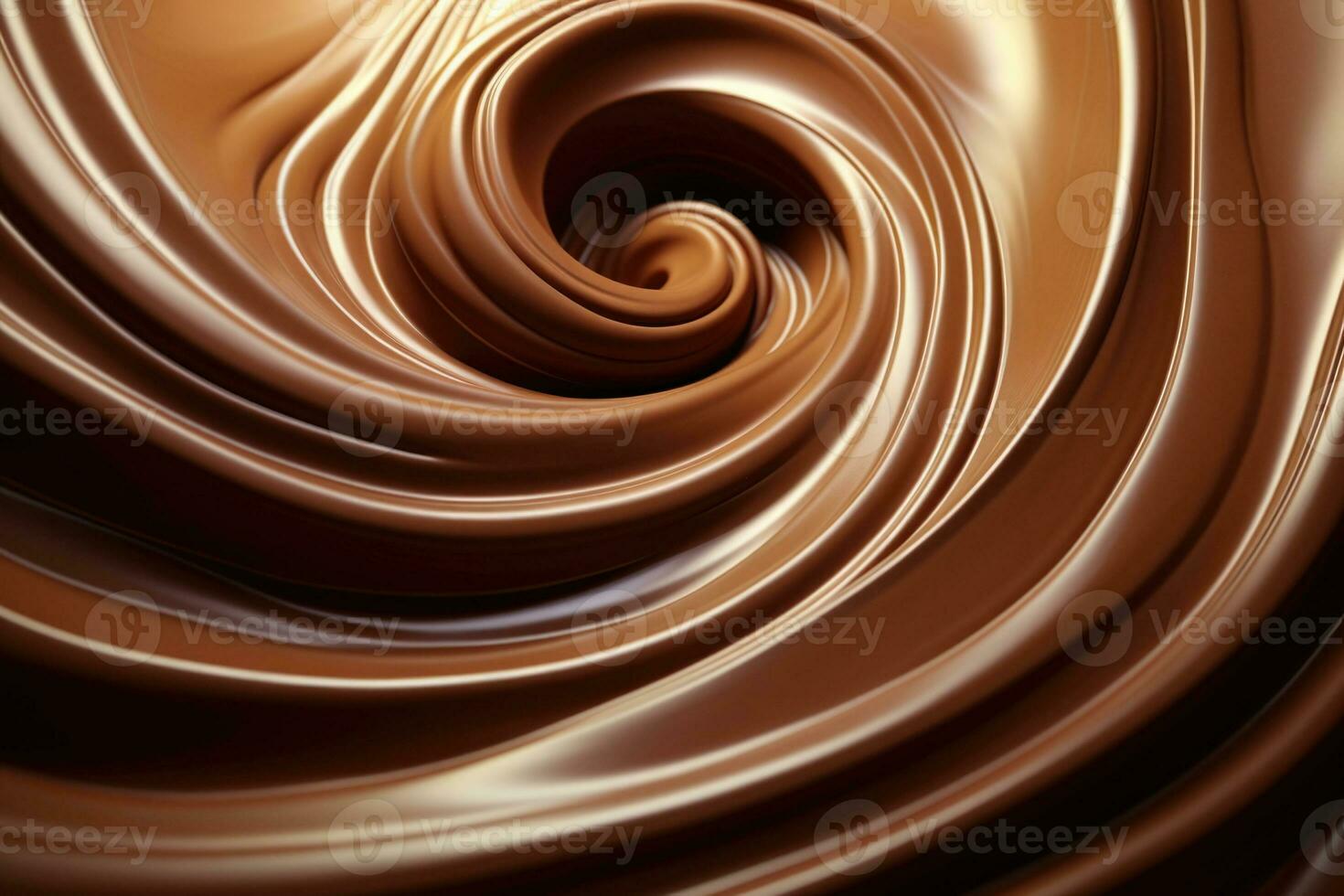 Melted chocolate with swirl effect. Generative AI photo