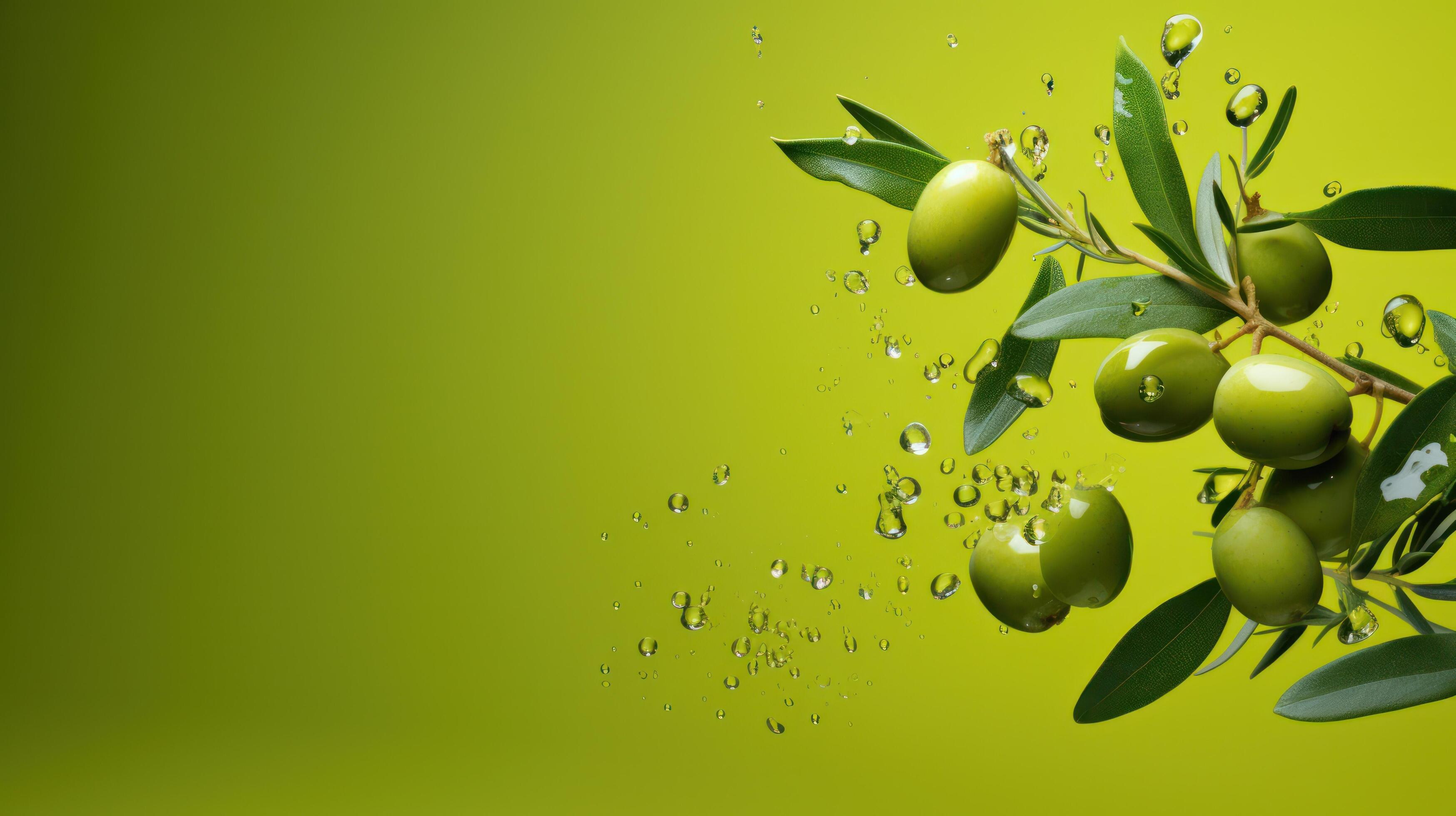 Olives and olive oil green background 28803530 Stock Photo at Vecteezy