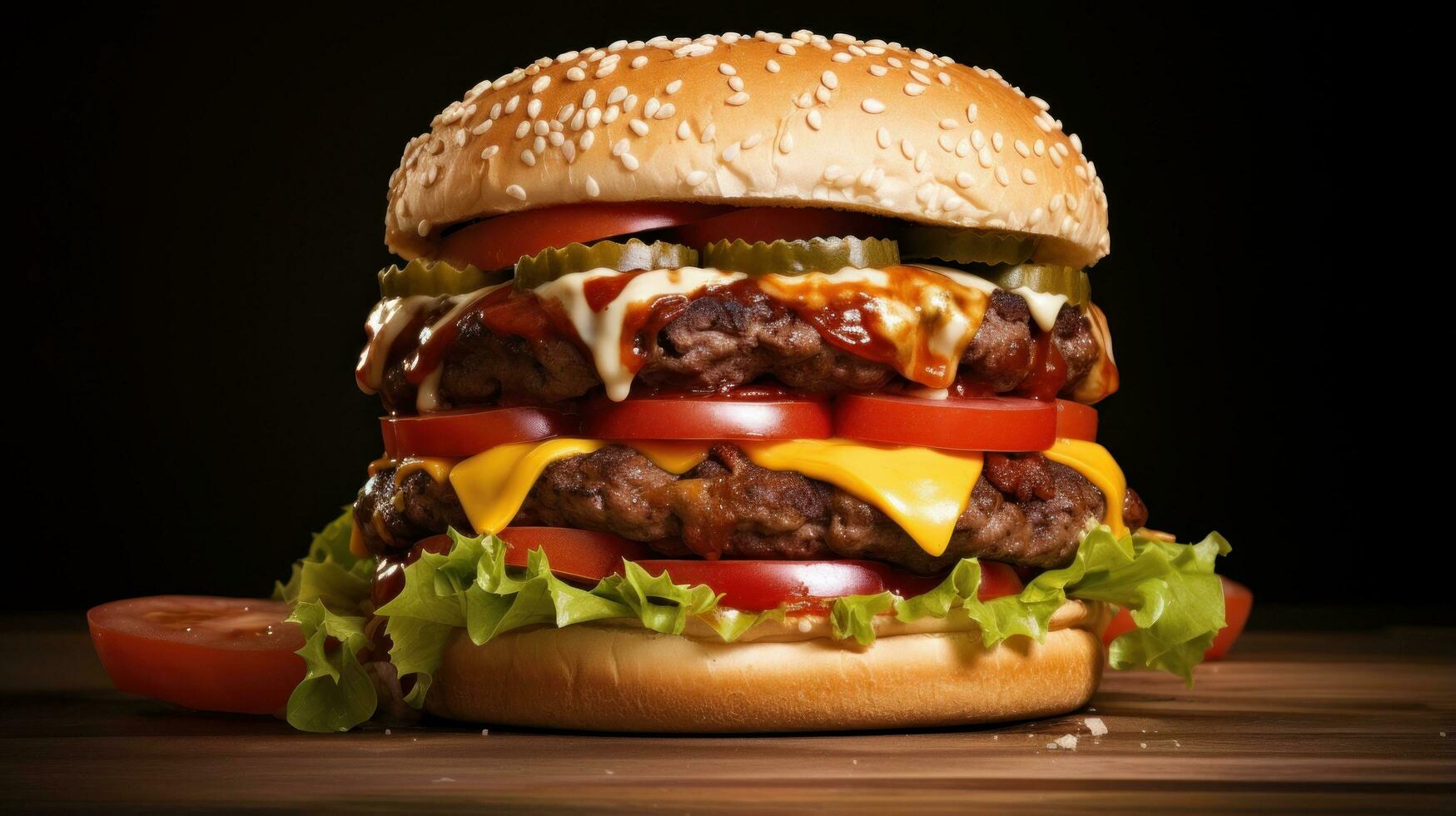 Hot tasty burger photo