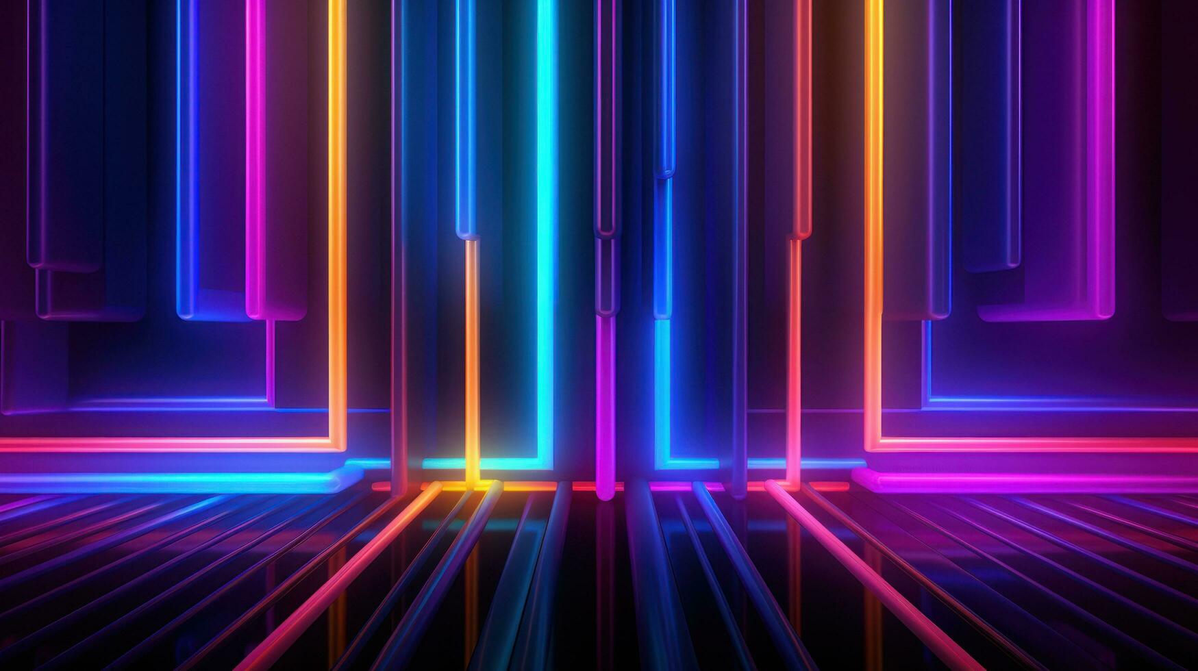 3D vivid neon lights background photo