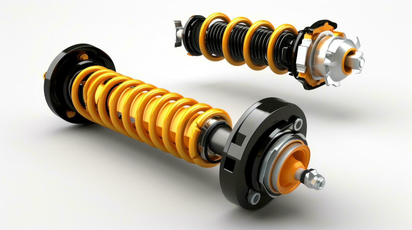 Automobile shock absorber with spring assembly 28804435 Stock Photo at