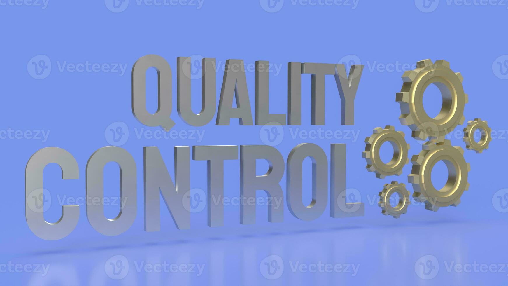 The  Quality control word and gear image 3d rendering photo