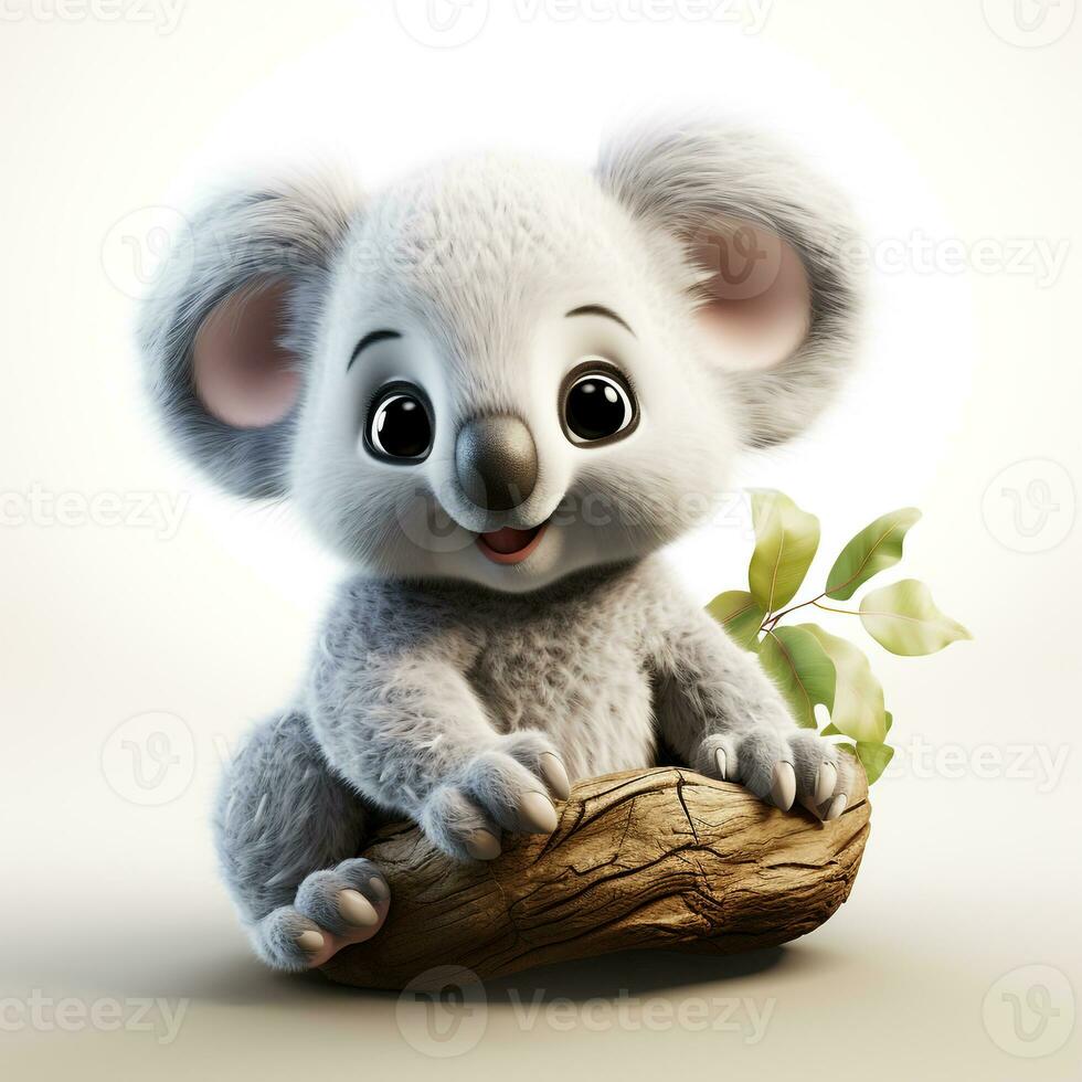 3d cartoon cute koala ai photo