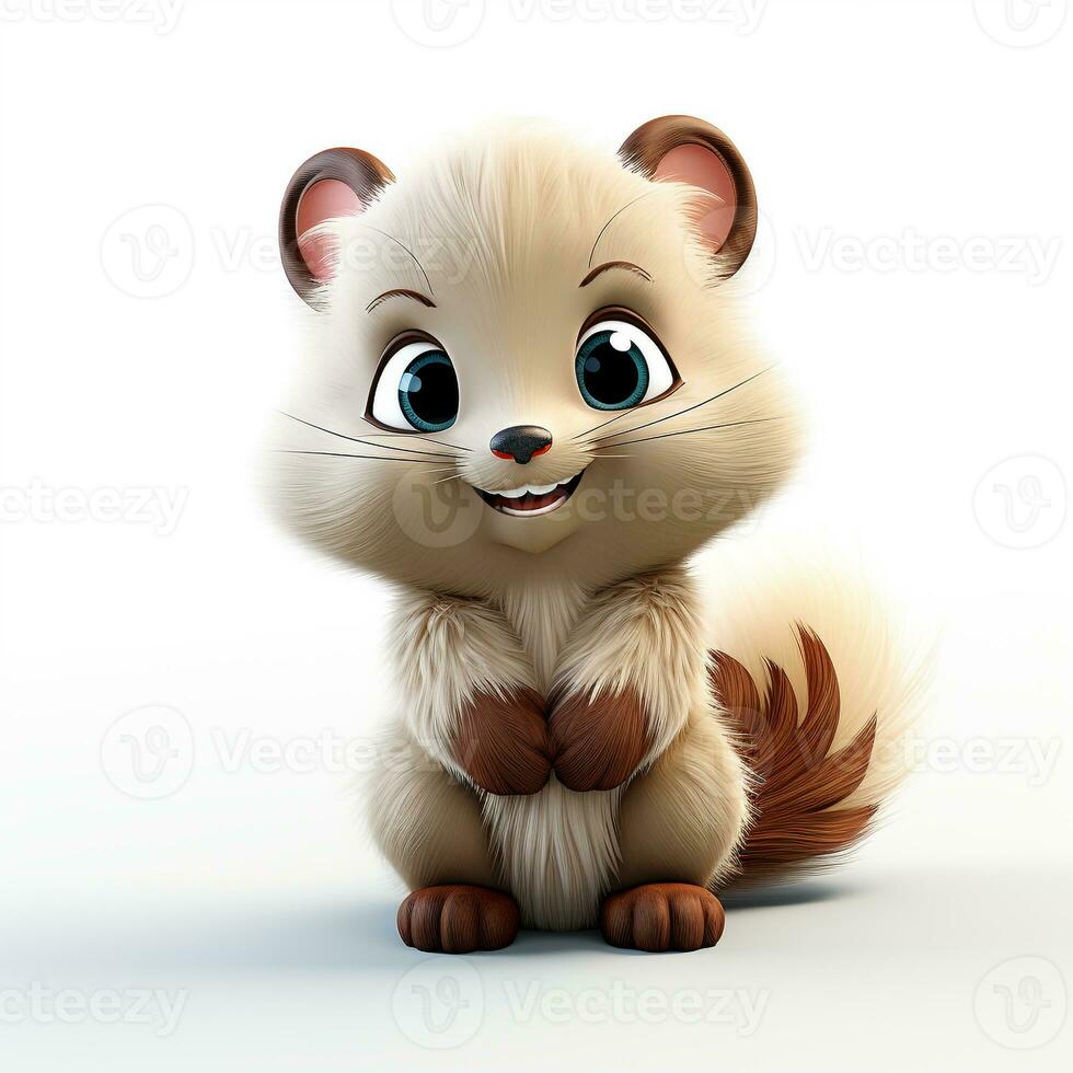 cute 3d mink cartoon photo