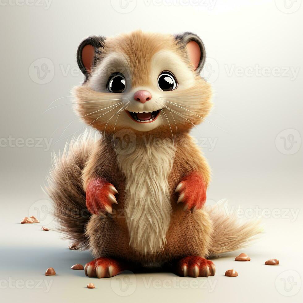 cute 3d mink cartoon photo