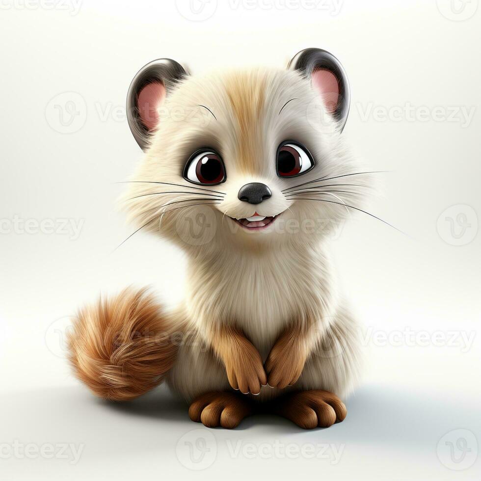 cute 3d mink cartoon photo