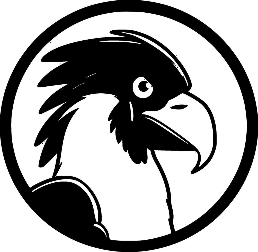 Parrot, Black and White Vector illustration