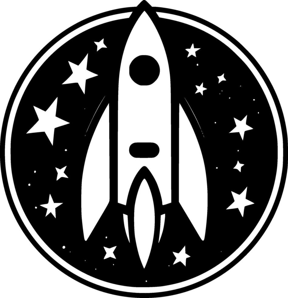 Rocket - Minimalist and Flat Logo - Vector illustration