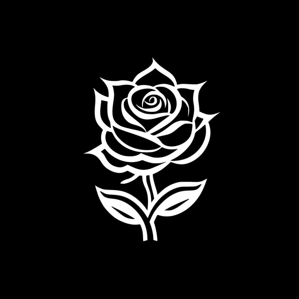 Rose, Minimalist and Simple Silhouette - Vector illustration