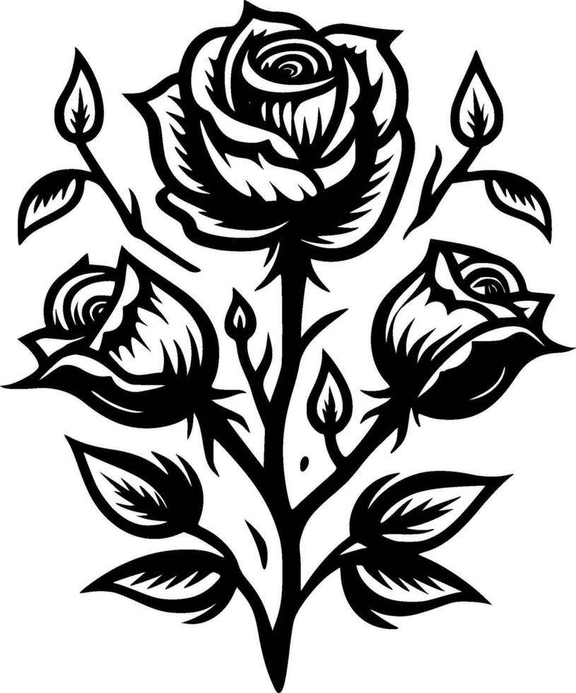 Roses - High Quality Vector Logo - Vector illustration ideal for T-shirt graphic