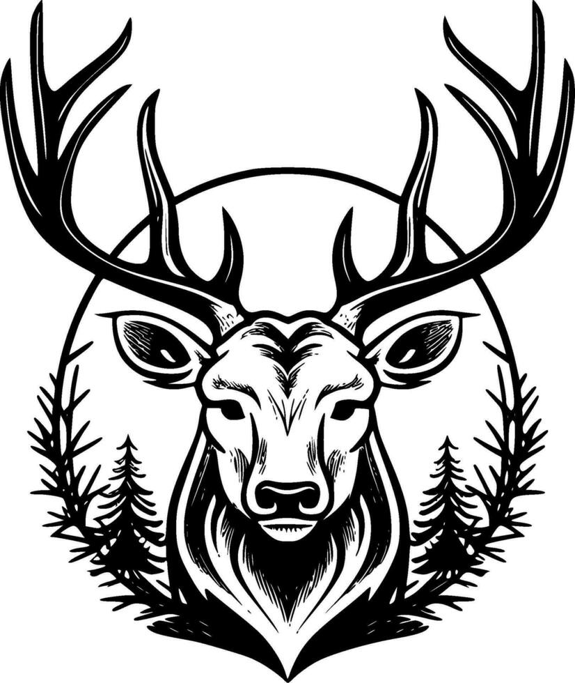 Reindeer, Minimalist and Simple Silhouette - Vector illustration