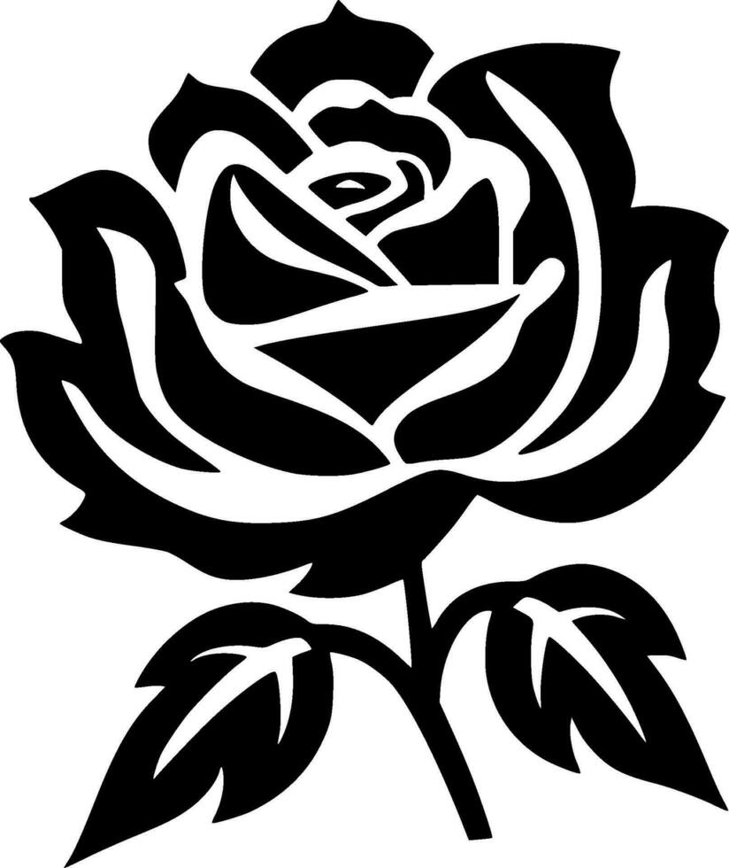 Rose - Minimalist and Flat Logo - Vector illustration