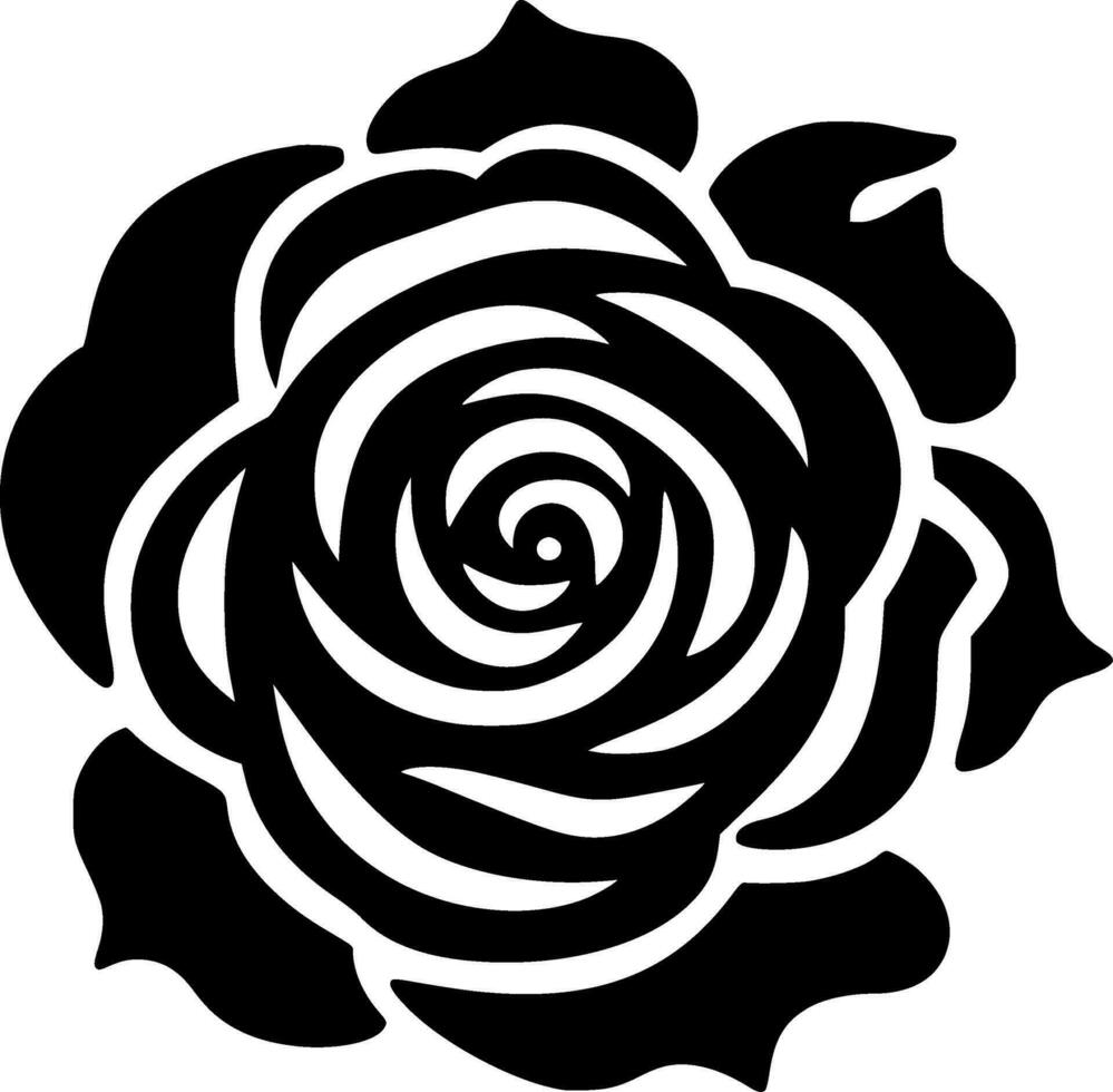 Rose, Minimalist and Simple Silhouette - Vector illustration