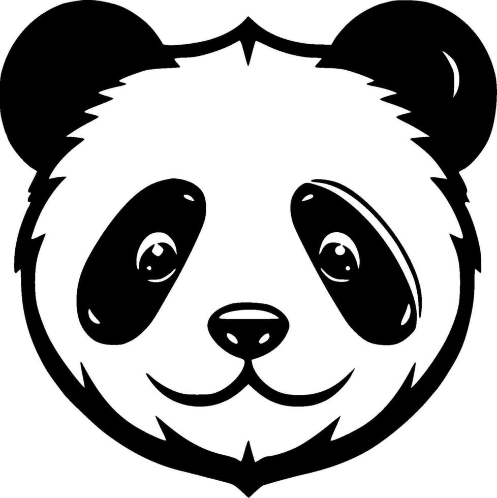Panda - Black and White Isolated Icon - Vector illustration