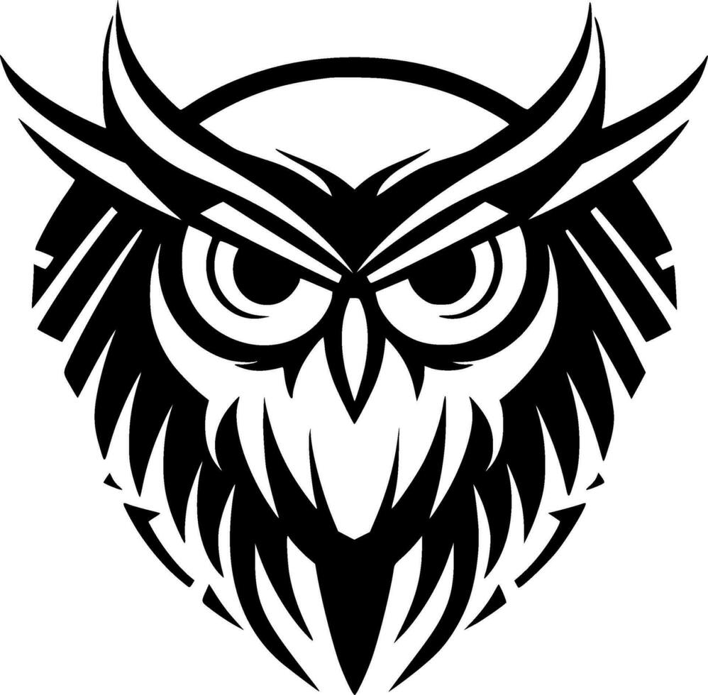 Owl - Black and White Isolated Icon - Vector illustration