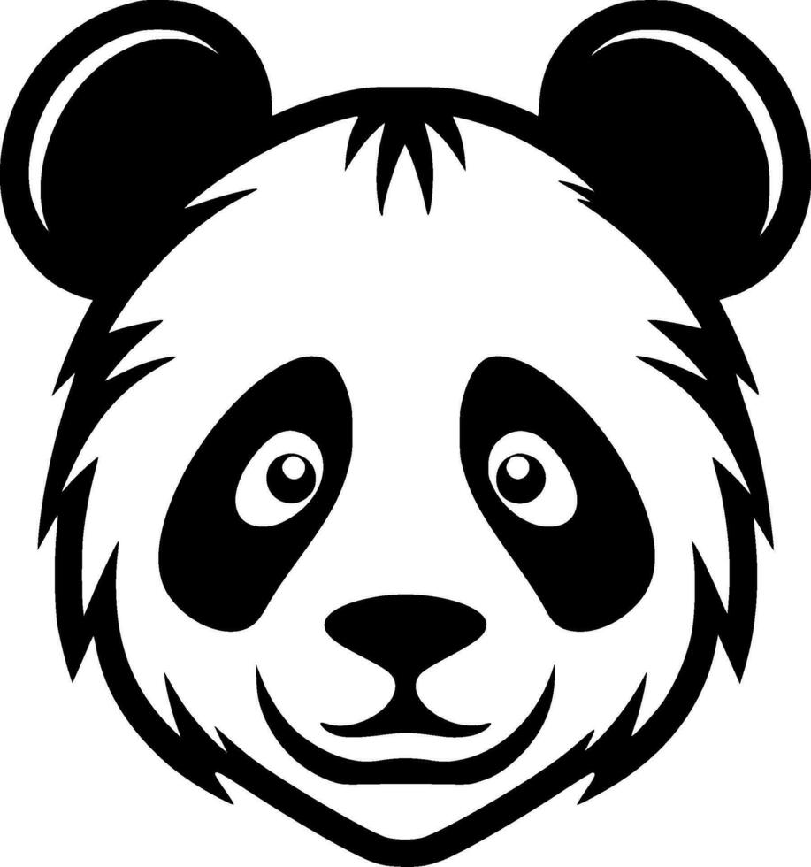 Panda, Black and White Vector illustration