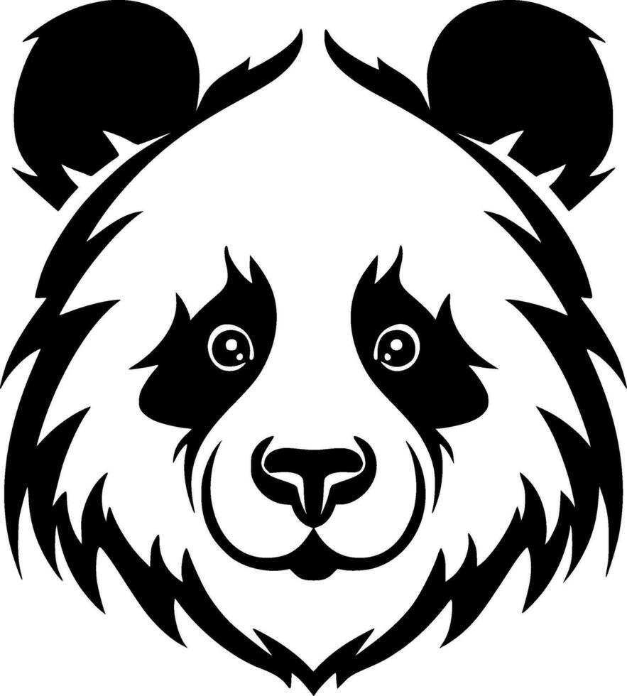 Panda, Minimalist and Simple Silhouette - Vector illustration