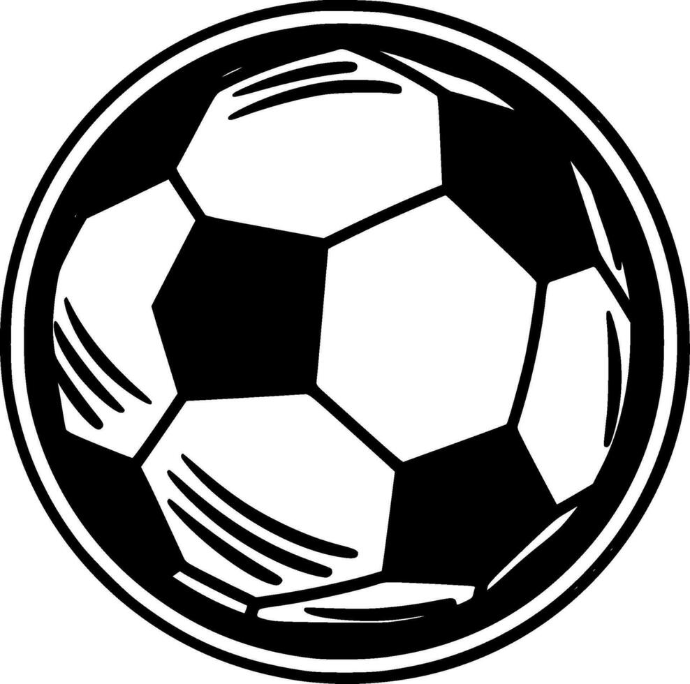 Football, Black and White Vector illustration