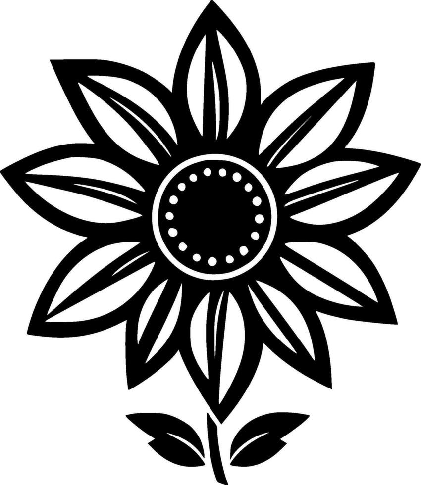 Flower - Black and White Isolated Icon - Vector illustration 28807424 ...