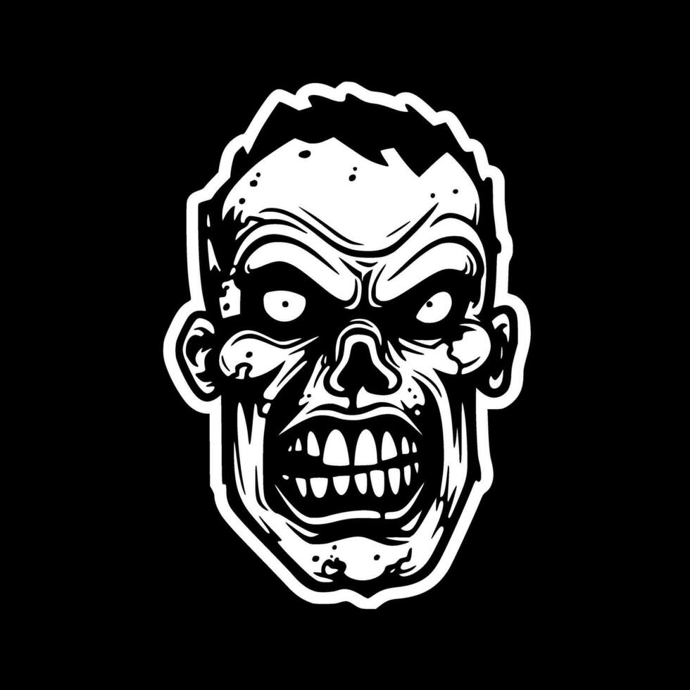 Zombie - Black and White Isolated Icon - Vector illustration