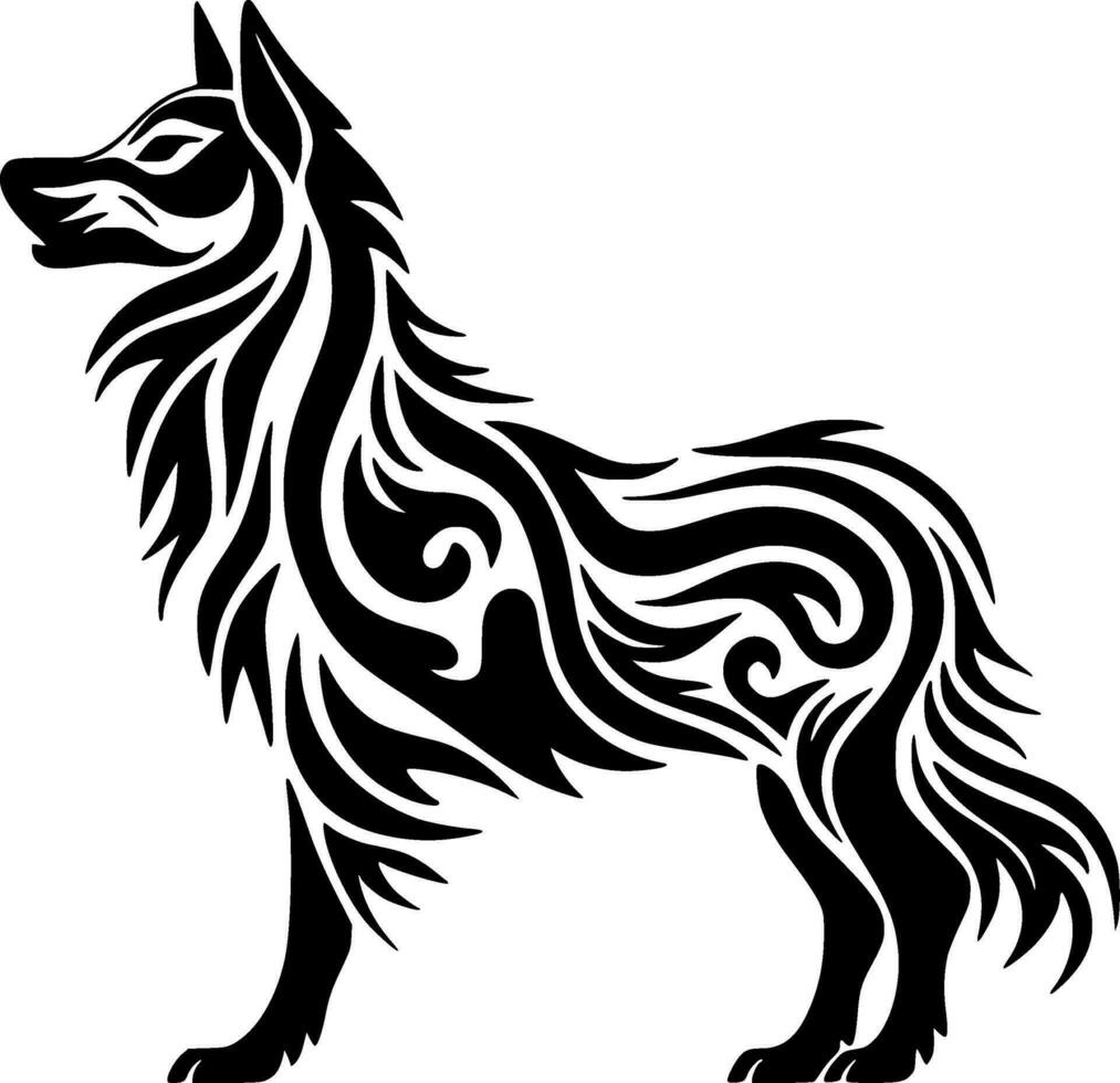 Wolf, Minimalist and Simple Silhouette - Vector illustration