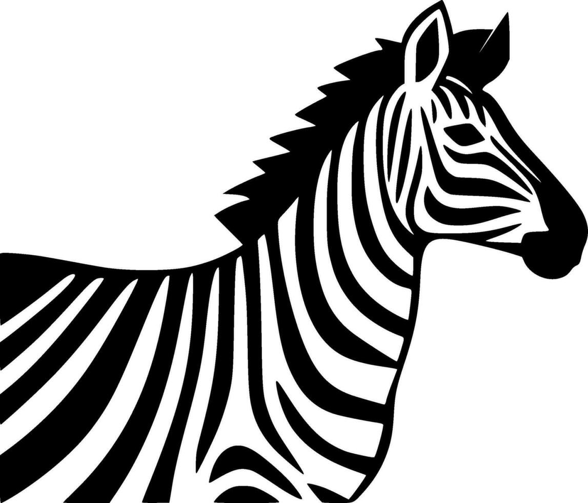 Zebra, Minimalist and Simple Silhouette - Vector illustration