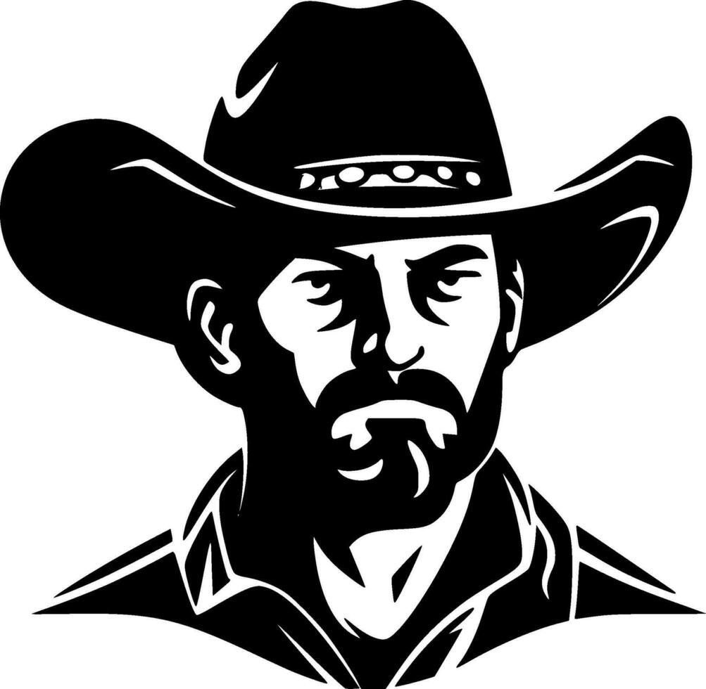 Western, Black and White Vector illustration