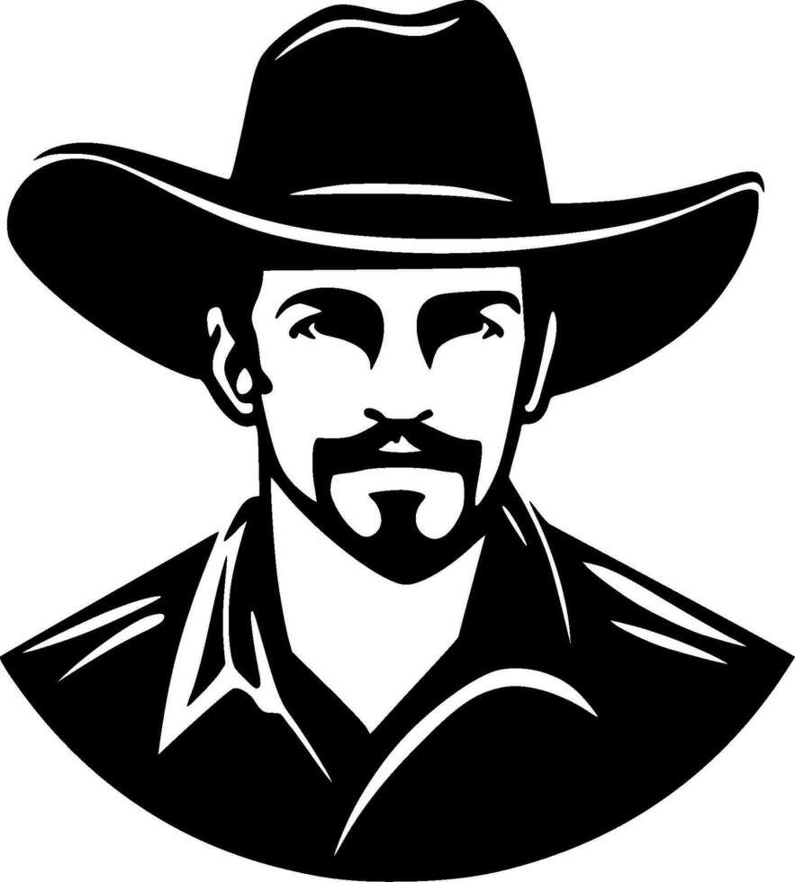 Western - Black and White Isolated Icon - Vector illustration