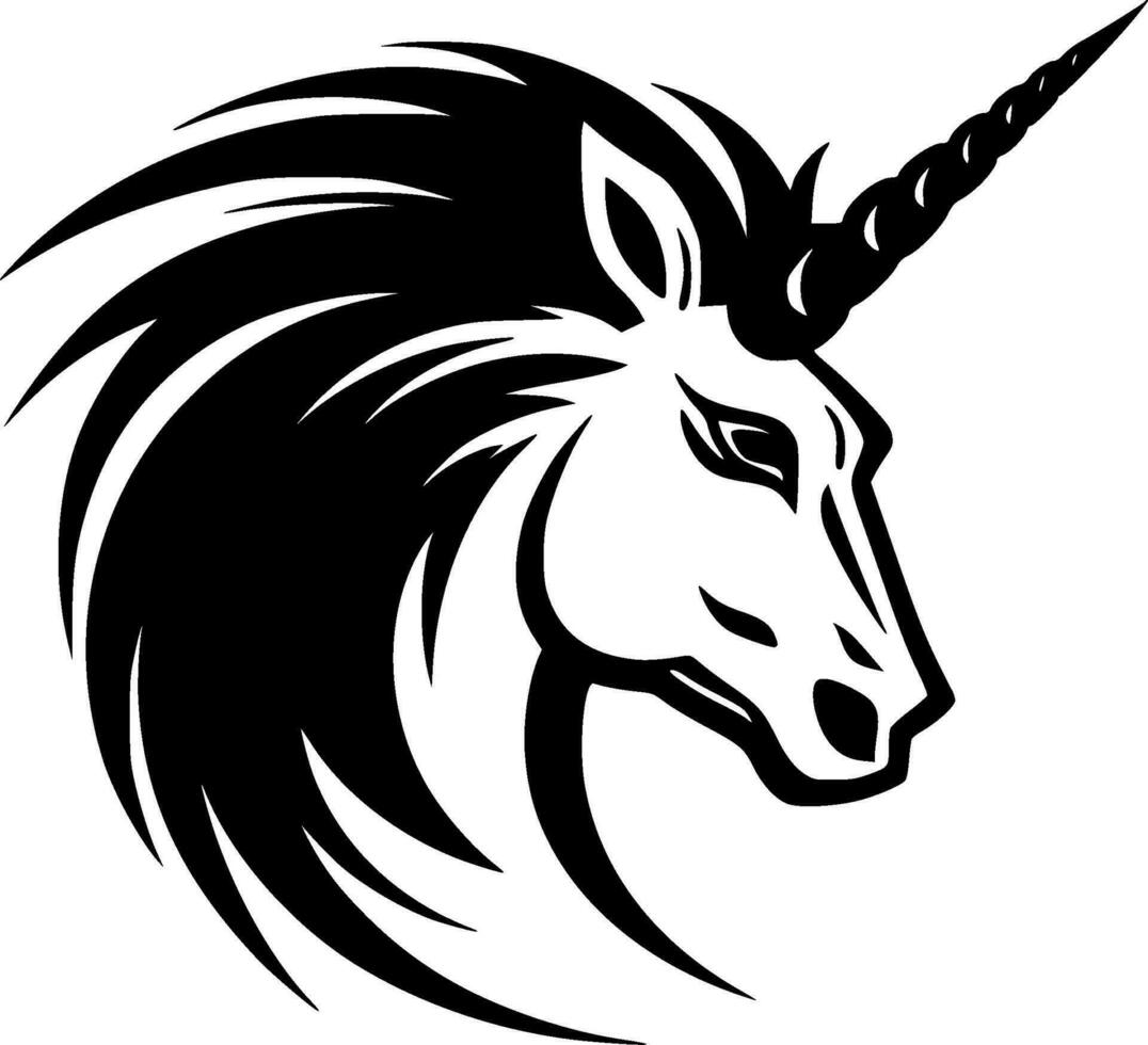 Unicorn - Black and White Isolated Icon - Vector illustration