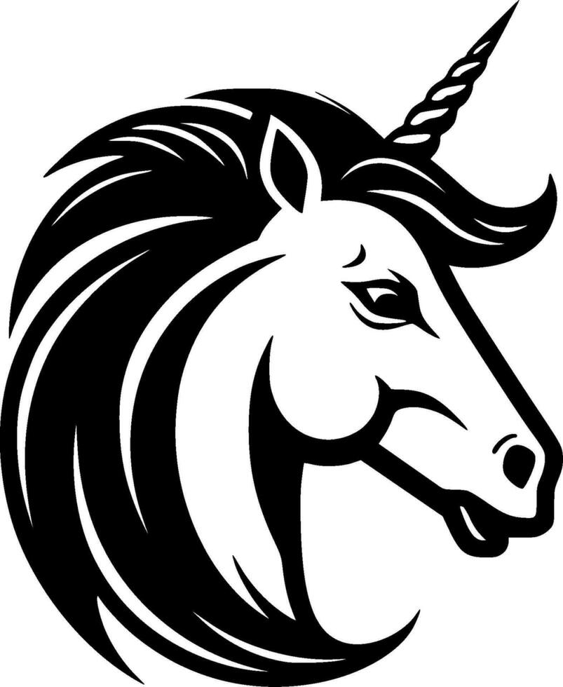 unicornio - negro y blanco aislado icono - vector ilustración